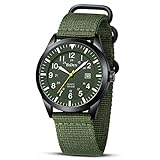 HANPOSH Herren Uhr Militär Uhr Armbanduhr Herren 12/24 Stunden Tactical...