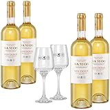 Samos Wein Vin Doux 4x 0,75l plus 2 Samos Weingläser | 15% Vol. | Samos...