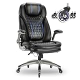 COLAMY Chefsessel aus Atmungsaktivem Leder – Ergonomischer Bürostuhl mit...
