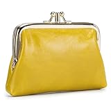 Karoukee Echtes Leder Geldbörse für Frauen, Kleine Münzbörse mit 2...