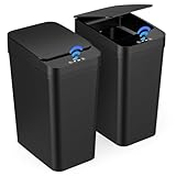 Gaethra 2er Set Mülleimer mit Sensor, 12L Automatischer Elektrischer...