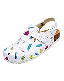 CLINIC DRESS Clog - Clogs Damen bunt weiß Motiv. Schuhe für...