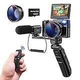 Digitalkamera 4K, CCN 48MP Fotokamera mit 180° Flip 3.0' Bildschirm, 16X...