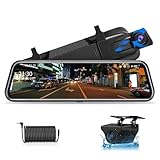 Jansite Spiegel Dashcam mit Rückfahrkamera 10'' Touch Screen FHD 1080P...