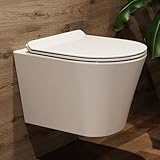 Hänge WC Wand WC Spülrandlos mit Toilettendeckel mit Absenkautomatik -...