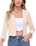 SIMIYA Blazer Damen Elegant, Kurz 3/4 Ärmel Blazer für Damen Slim Fit...