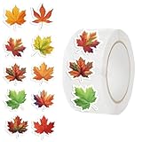 500pcs Herbst Thanksgiving Blattaufkleber, 10 Farben Maple...