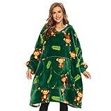 THREE POODLE Decken Hoodie, Oversize Hoodie Decken Pullover Kuschelpullover...