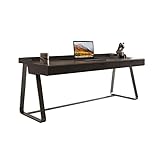 GFHTRELY Computertisch, leicht, luxuriös, modern, schwarzes Walnussholz,...