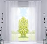 2er Set Fadengardine, HxB 250x140 cm, Weiß Lurex mit Tunneldurchzug und...