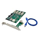 PCIe auf PCI-E X1 4 Ports Desktop Extended Card 1X USB 3.0 Grafikkarte...