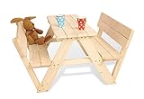 PINOLINO Kindersitzgarnitur Nicki für 4 mit Lehne, aus massivem Holz, 2...