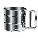 Mehlsieb Edelstahl, Feines Mehlsieb mit Einhand, 250g Volumen,...