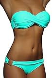 ALZORA Twist Push Up Bandeau Bikini Set Damen Pushup Badeanzug viele Farben...