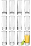 Praknu 12 Schnapsgläser Hoch aus Glas 5cl - Spülmaschinenfest - Standfest...