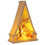 Weihnachts-Schneekugel-Laterne, Vintage-LED-Windlampe,...