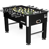 Buckshot Kickertisch 141x77x89 cm - Schwarz Tischfussball mit 2 Bälle -...