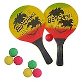 L.A. Sports Beach-Ball Garten und Strandspiele Set Schläger aus Holz mit...