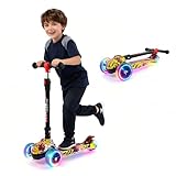 Tretroller für Kinder von 3-12 Jahren, 3-rädriger Klapproller mit...