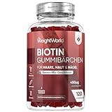 Biotin Gummibärchen - Vitamin B7 (D-Biotin) mit 450 μg - 120 Gummies -...