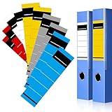 Yezirzax 50 Stück Ordnerrücken Selbstklebend, 5 Farben 19×5.4cm Ordner...