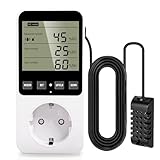 Temperaturregler Steckdose 230V mit Fühler Digitaler Hygrostat...