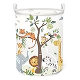 HUUMONSS Süßes Waldtier Groß Wäschekorb Baum Laub Stoff...