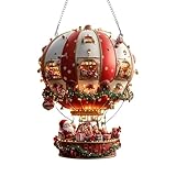 Hängende Weihnachtsdeko Weihnachtsmann-Heißluftballon 2D Acryl Anhänger...