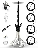 NOBLE HOOKAH 100cm Shisha Set 4 Anschlüsse mit LED Licht Shisha Kopf XXL...