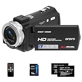 ORDRO V12 Videokamera Camcorder Full HD 1080P 30FPS Infrarot...