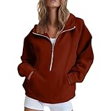 Kapuzen-Sweatshirt, Langarm, Reißverschluss, Damen, Fleece, große...