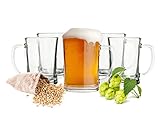 Sendez 6 Biergläser Set 0,5L Bierseidel Bierkrüge Bierglas Bierkrug mit...