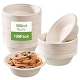 SUNOYA 100 Stück Einweg Suppenschalen 500ml, Pappschalen für Suppen,...