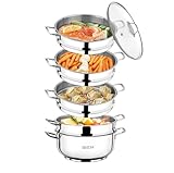 BEM Dampfkocher: 6-tlg Set aus Edelstahl 18/10, Ø 26 cm, Russische...