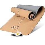 Wellax Yogamatte Kork - 100% natürliche Yogamatte rutschfest [185x66x0,6...