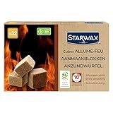 STARWAX - Anzündwürfel - Brenndauer bis 10 min - Schnelles Anzünden -...