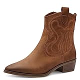 MARCO TOZZI Damen Stiefeletten mit Absatz aus Kunstleder Cowboy, Braun...