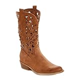 Toocool Cowboystiefel Damen Sommer, Damen-Sommerstiefel, Damen-Stiefel im...