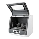 Tisch-Geschirrspüler, 800W Mini Spülmaschine mit 3 Waschmodi, Trocknung &...