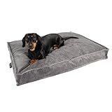 MyBestBuddy Hundekissen Visco grau 70x50 cm M mit POSO-Cord Stoff mit...