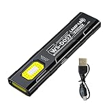 Genérico Kleine magnetische Taschenlampe, wiederaufladbar, USB, 5 Modi,...