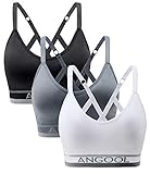 ANGOOL Sport BH Damen Einstellbarer Schultergurt Sport Bustier Damen...