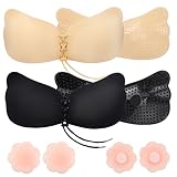 GADITIEK Klebe Push Up, Unsichtbarer Selbstklebender BH, Rückenfreier...