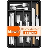 Lifewit kleiner Besteckkasten für Schubladen, 5 Fächern Besteck...