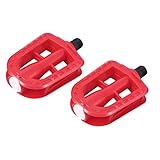 EXHUMKY 2 Paare Fahrradpedale rutschfeste Plattformpedale für Draußen Rot...