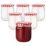Devitre 6er Set Marmeladengläser 425 ml Einmachgläser mit Etiketten und...