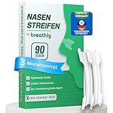 breathly Nasenpflaster Transparent | Extra starker Halt | 90x Nose Strips |...
