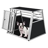 EUGAD Hundetransportbox Alu Hundebox Reisebox Autobox für große Hunde...