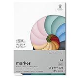 Winsor & Newton 6002008 Markerpapier im Block - 50 Blatt DIN A4, 75g/m²,...