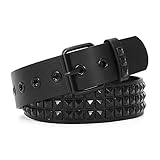 WERFORU Leder Nietengürtel Punk Rock Metall Nietengürtel für Damen...